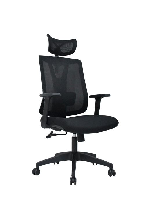 SILLA DE OFICINA PRESIDENCIAL ERGONÓMICA OV-NAVY MALLA NEGRO