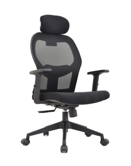 SILLA DE OFICINA PRESIDENCIAL ERGONÓMICA OV-NORUEGA MALLA NEGRO