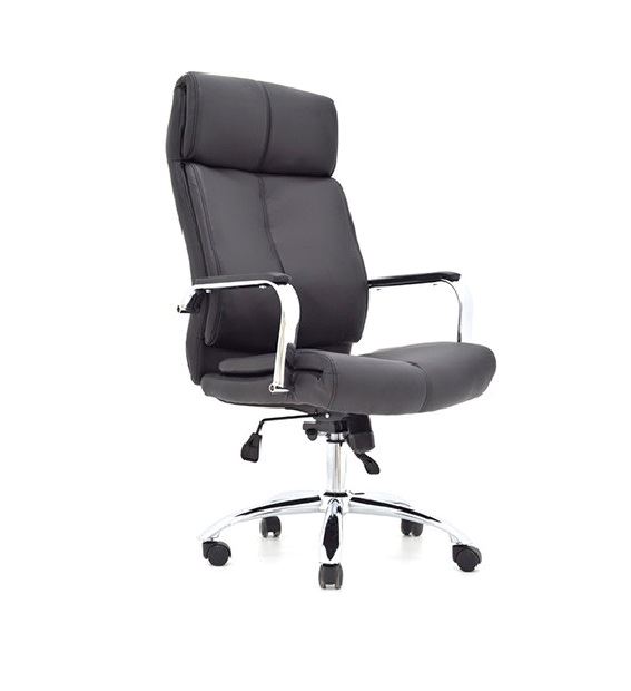 SILLA DE OFICINA PRESIDENCIAL ERGONÓMICA OV-PARIS  CUERO NEGRO