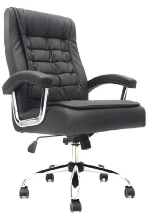 SILLA DE OFICINA PRESIDENCIAL ERGONÓMICA OV-SHINY SG CUERO NEGRO