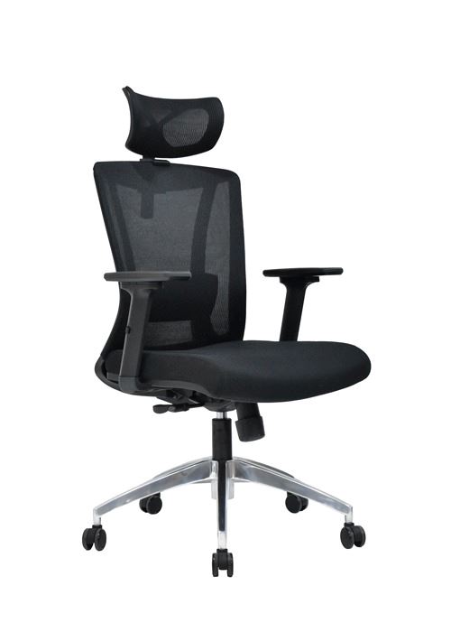 SILLA DE OFICINA PRESIDENCIAL ERGONÓMICA OV-SPIKE MALLA NEGRO
