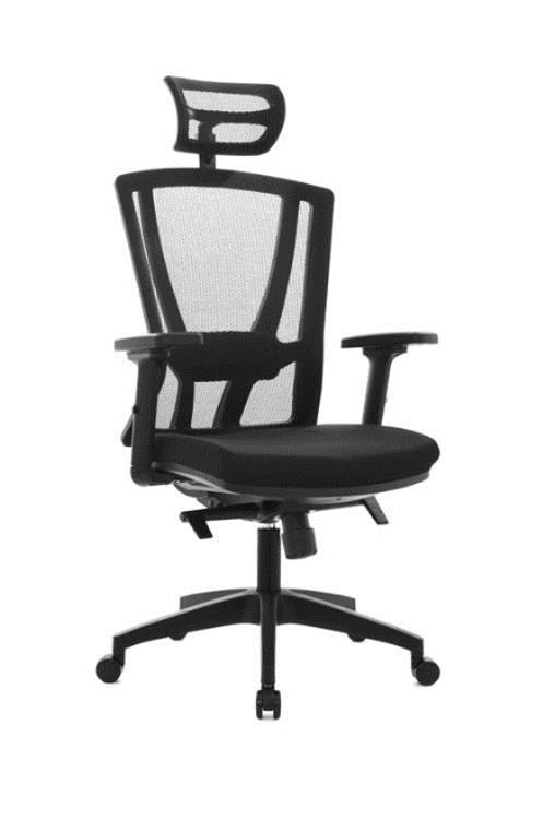 SILLA DE OFICINA PRESIDENCIAL ERGONÓMICA OV-WINNER MALLA NEGRO