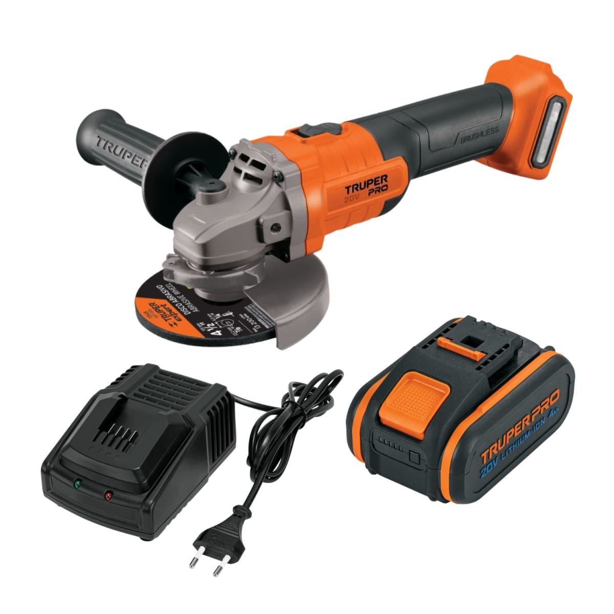 Amoladora 4 1/2 20V + 1 Bateria 4ah + Cargador Truper