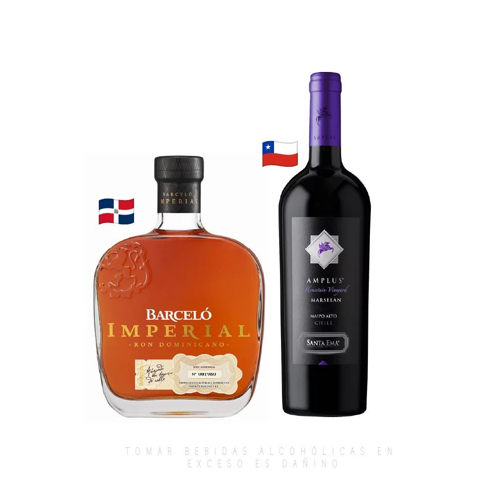 Pack Ron Barceló Imperial 750ML + Vino Amplus Marselan 750ML