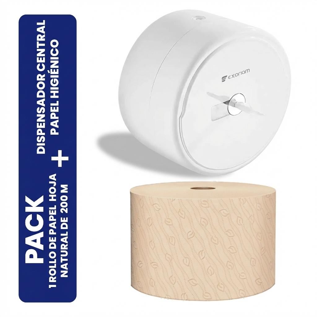 Dispensador Flujo Central + 1 Carga de papel Familia Tork Natural