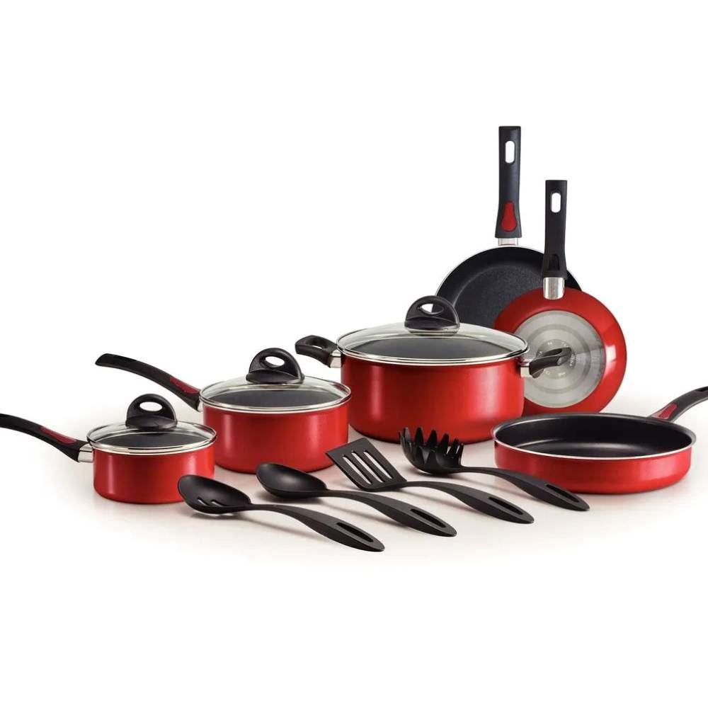 Juego de Ollas Everyday Rojo + Utensilios 13 Piezas
