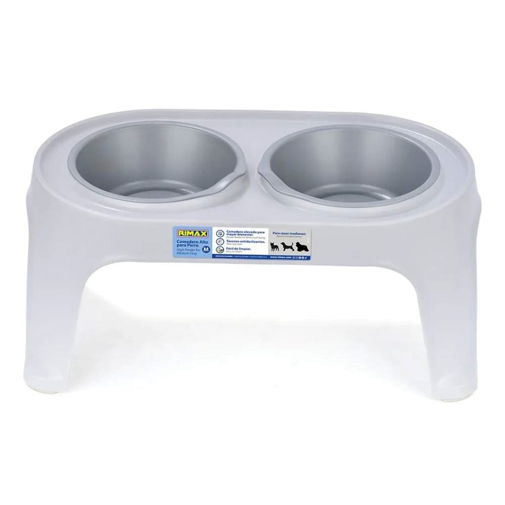 Comedero Alto P/Perros Medianos Gris Hielo - 70135005