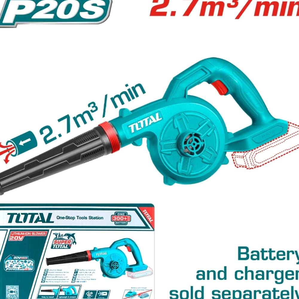 SOPLADOR ASPIRADORA DE AIRE INALÁMBRICA 20V TOTAL TABLI20028