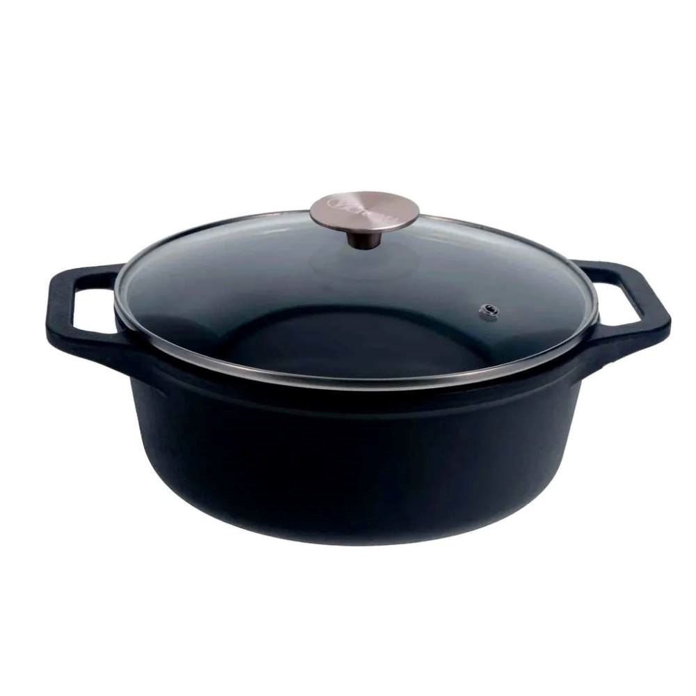 Olla Horno Holandes de Hierro Fundido Esmaltado con Tapa de Vidrio 3.8 L | 4 QT