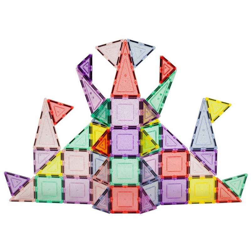 Bloques Magnéticos de Colores Pasteles y Glitter de 48 piezas