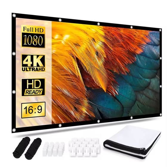 Ecran Pantalla Para Proyección Tela 84 Pulgadas Blanco + fijadores