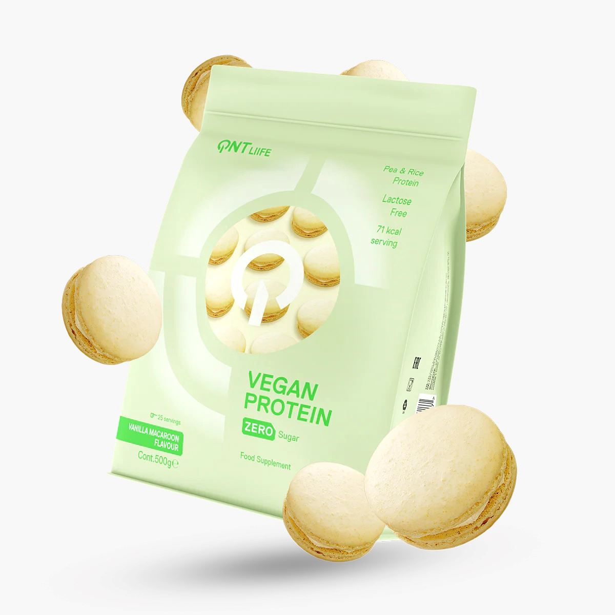 Proteína Vegana Macaroon de Vainilla 500 gr QNT
