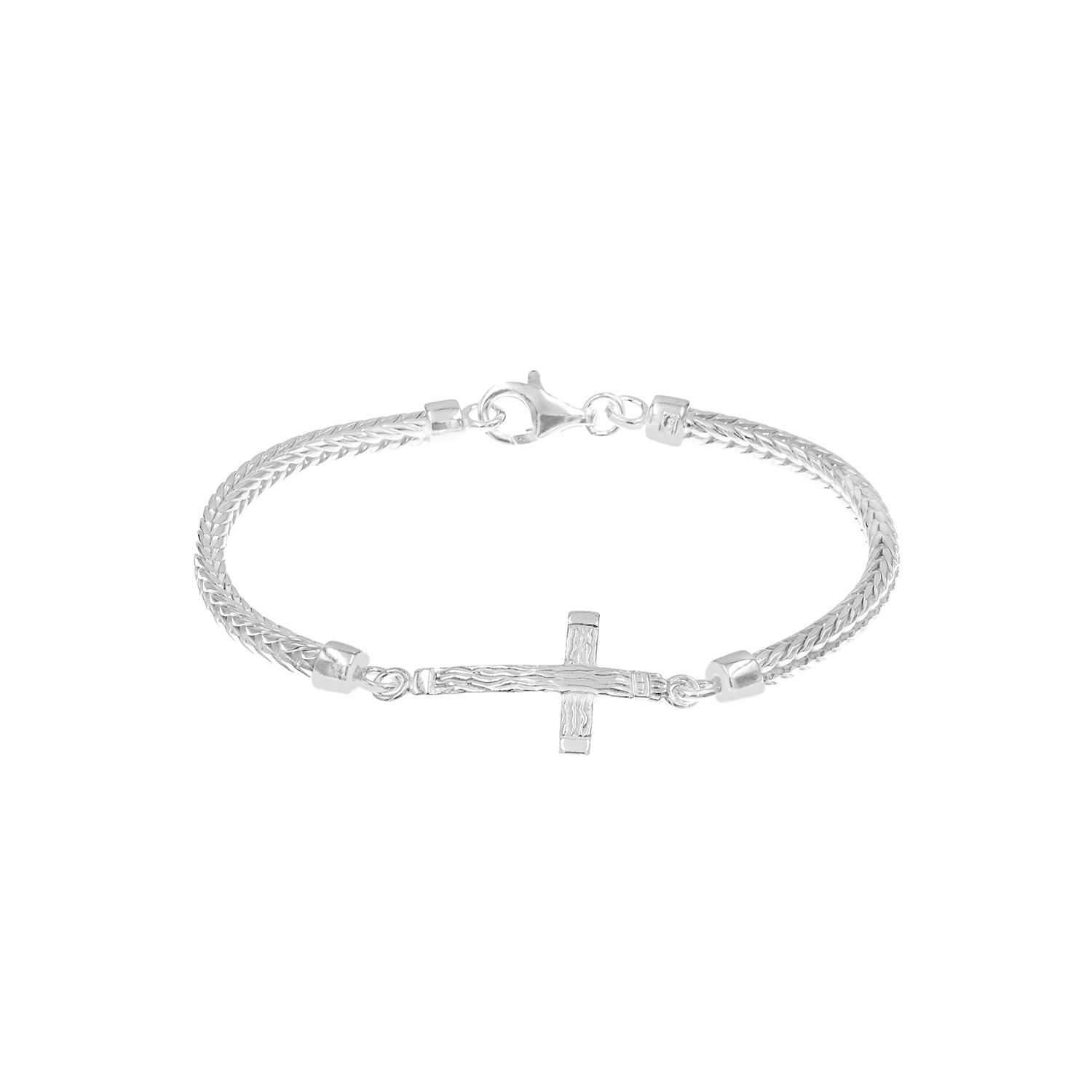 Pulsera Espiga Cruz Plata 925