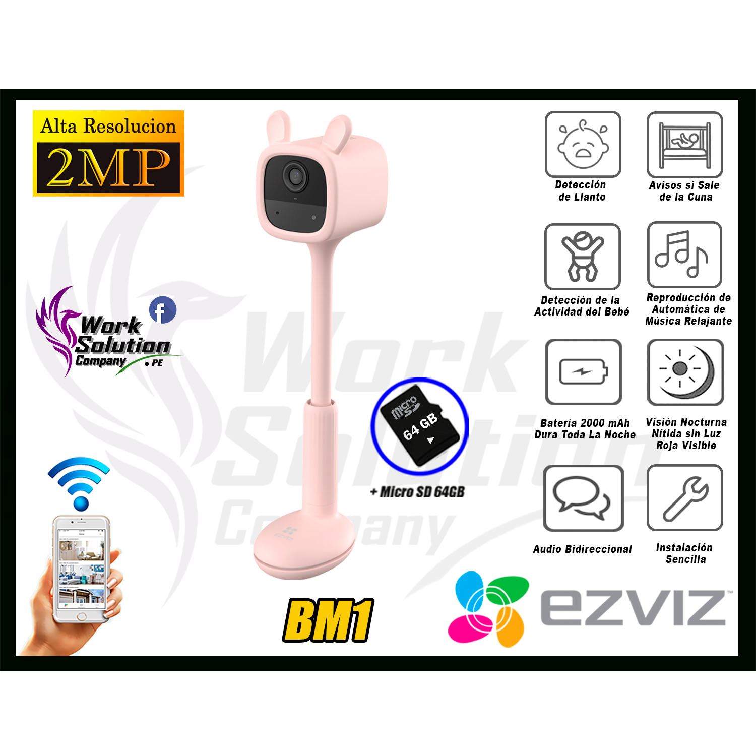 EZVIZ BM1 - Monitor vigilabebés con batería