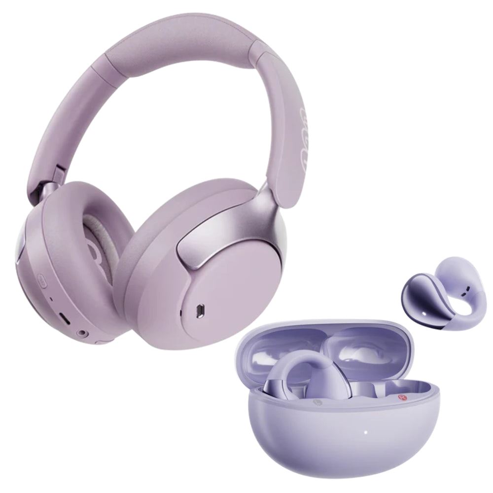 Combo QCY Audífonos H3 Pro Blanco + QCY Audífonos Inalambricos C30 Morado