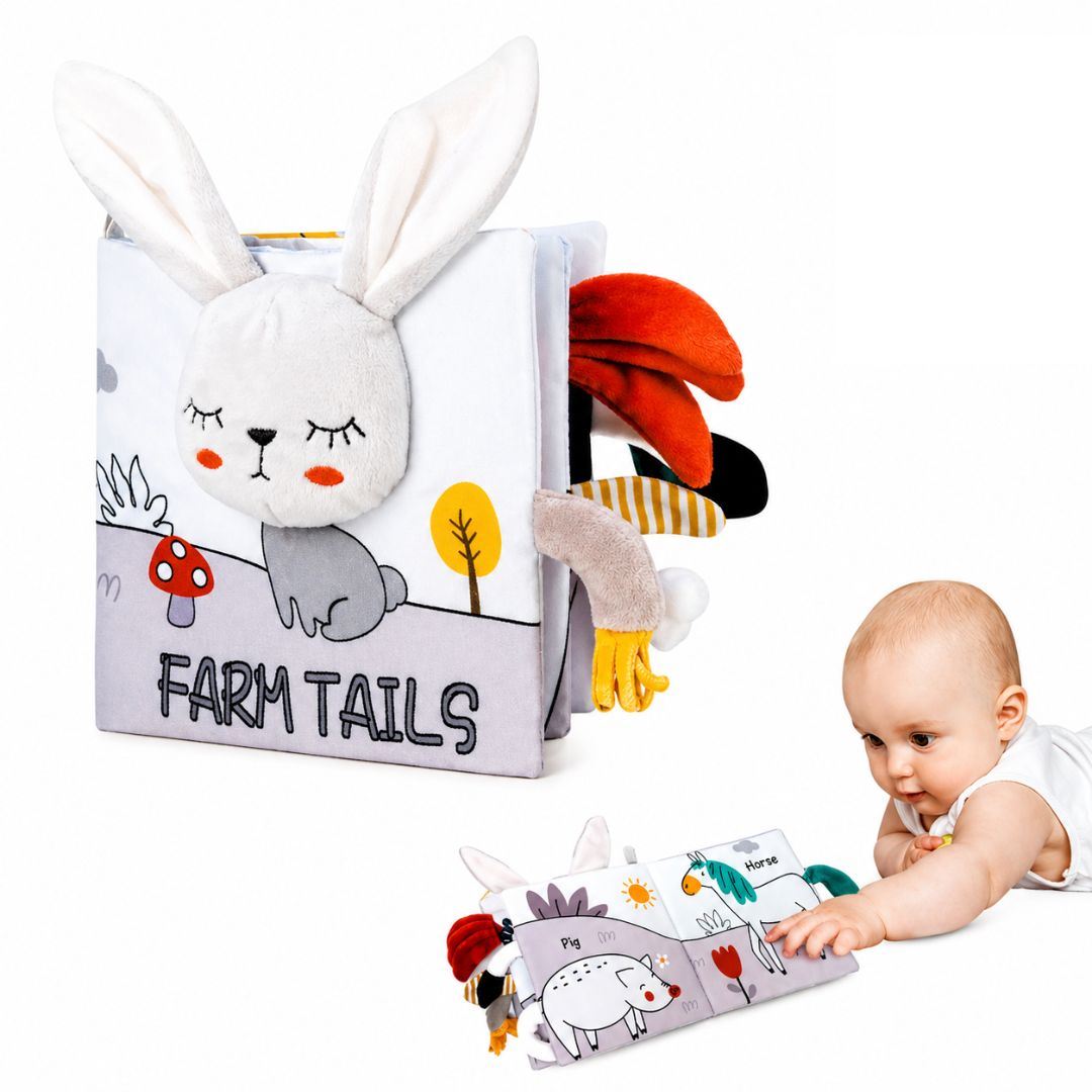 Libro Sensorial de tela 3D para Bebés con Texturas y Sonido