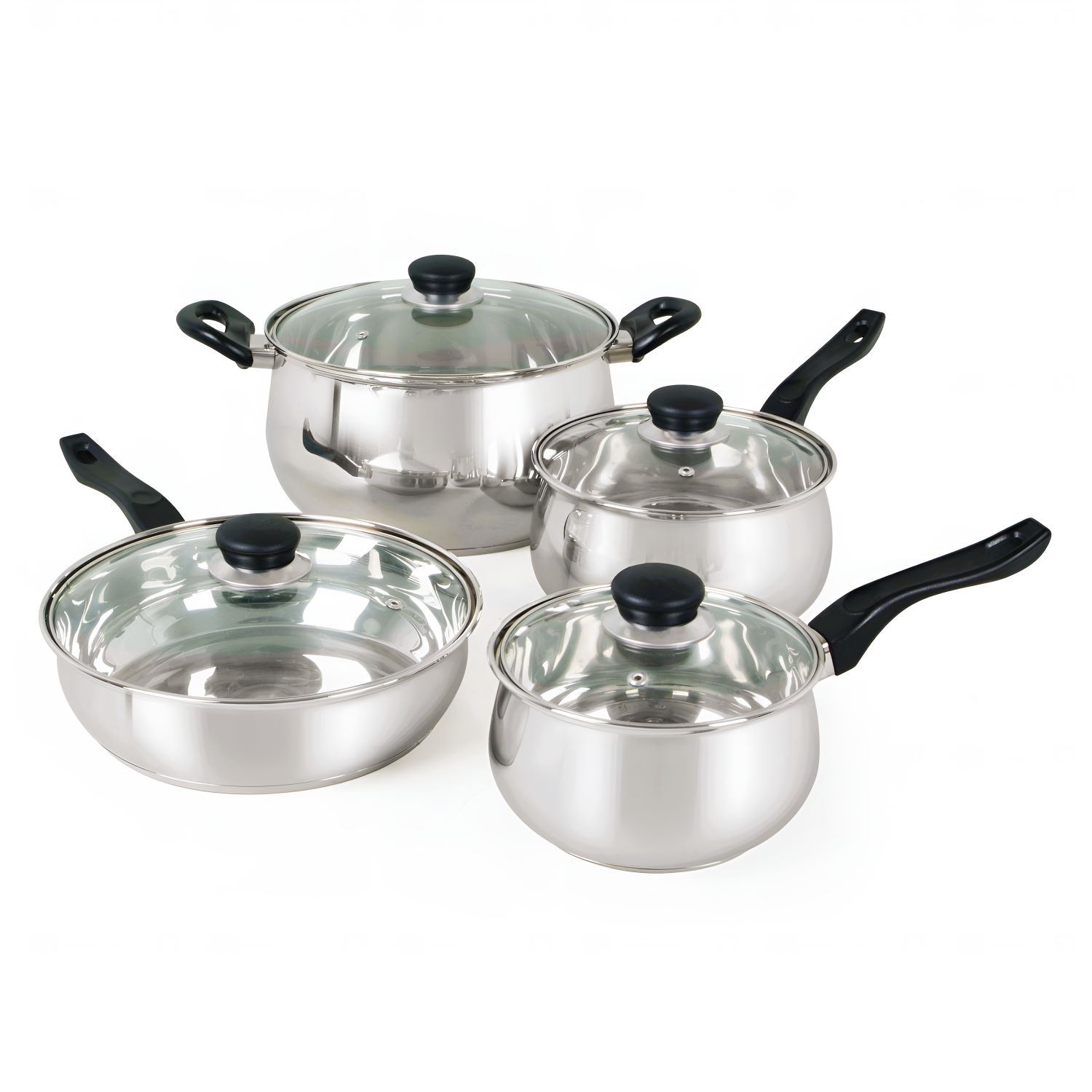 Juego de Ollas Oster 8PZ Rametto Acero Inox Plateado