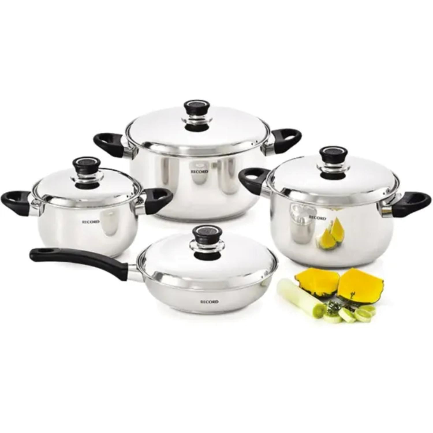 Juego de Ollas Record 8PZS Acero inoxidable