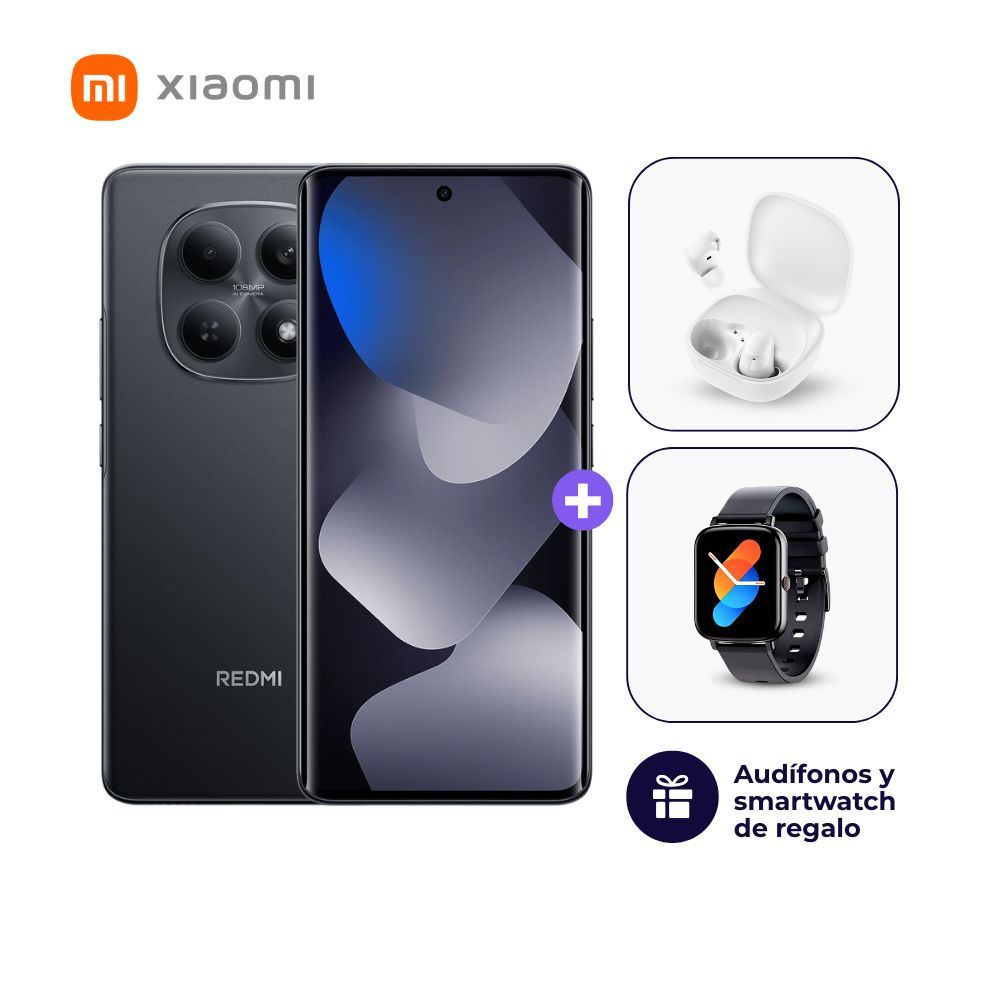 Xiaomi Redmi Note 15 4G 128GB 6GB Ram Negro + Smartwatch + Audífonos