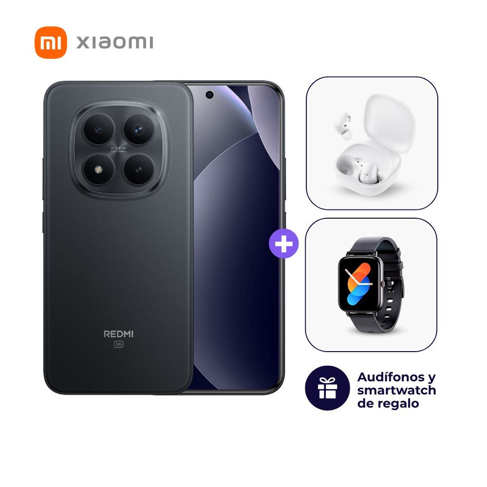 Xiaomi Redmi Note 15 Pro+ 5G 512GB 12GB Ram Negro + Smartwatch + Audífonos