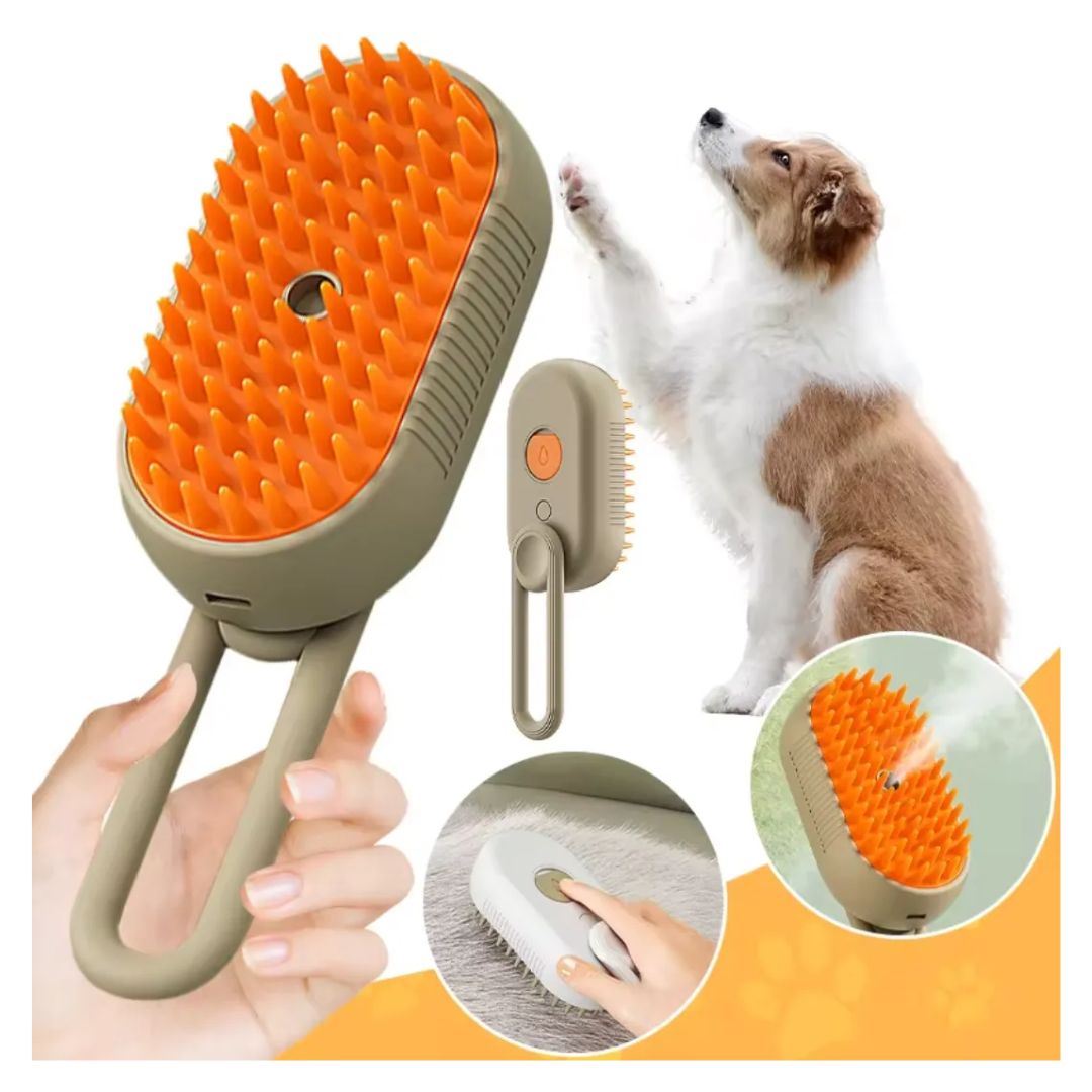 Cepillo De Vapor Para Gatos Y Perros / Peine Masajeador Con Spray