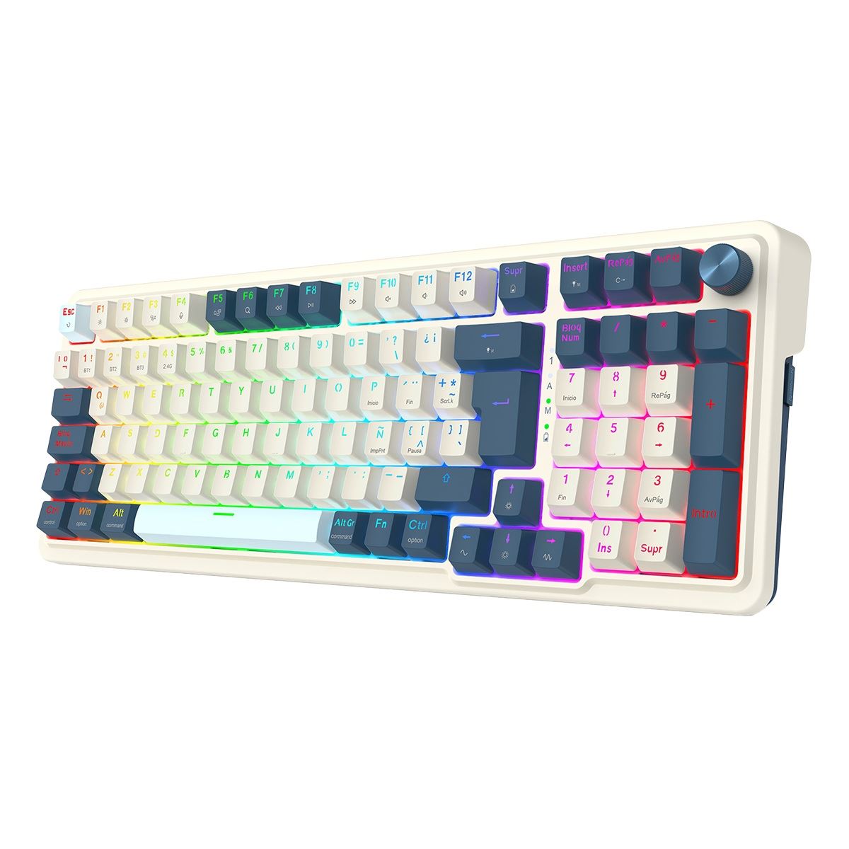 Redragon - Teclado Eisa Pro K686WB Español Wireless White/Blue
