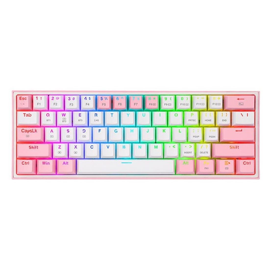 Redragon - Teclado Fizz Pro K616 RGB Wireless Switch Red Español / White-Pink
