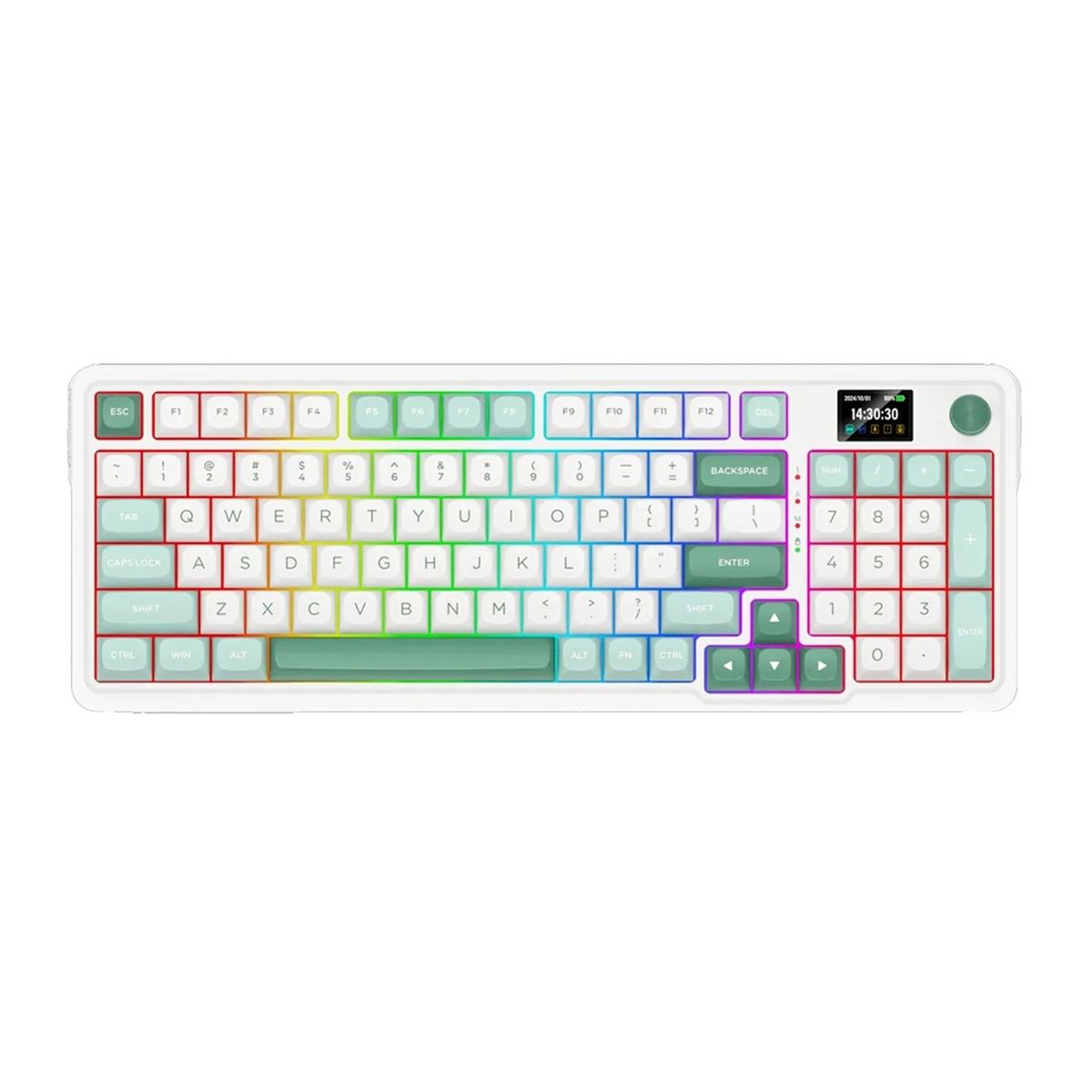 Redragon - Teclado Galatin Pro K719WG Wireless Mint Mambo White-Green