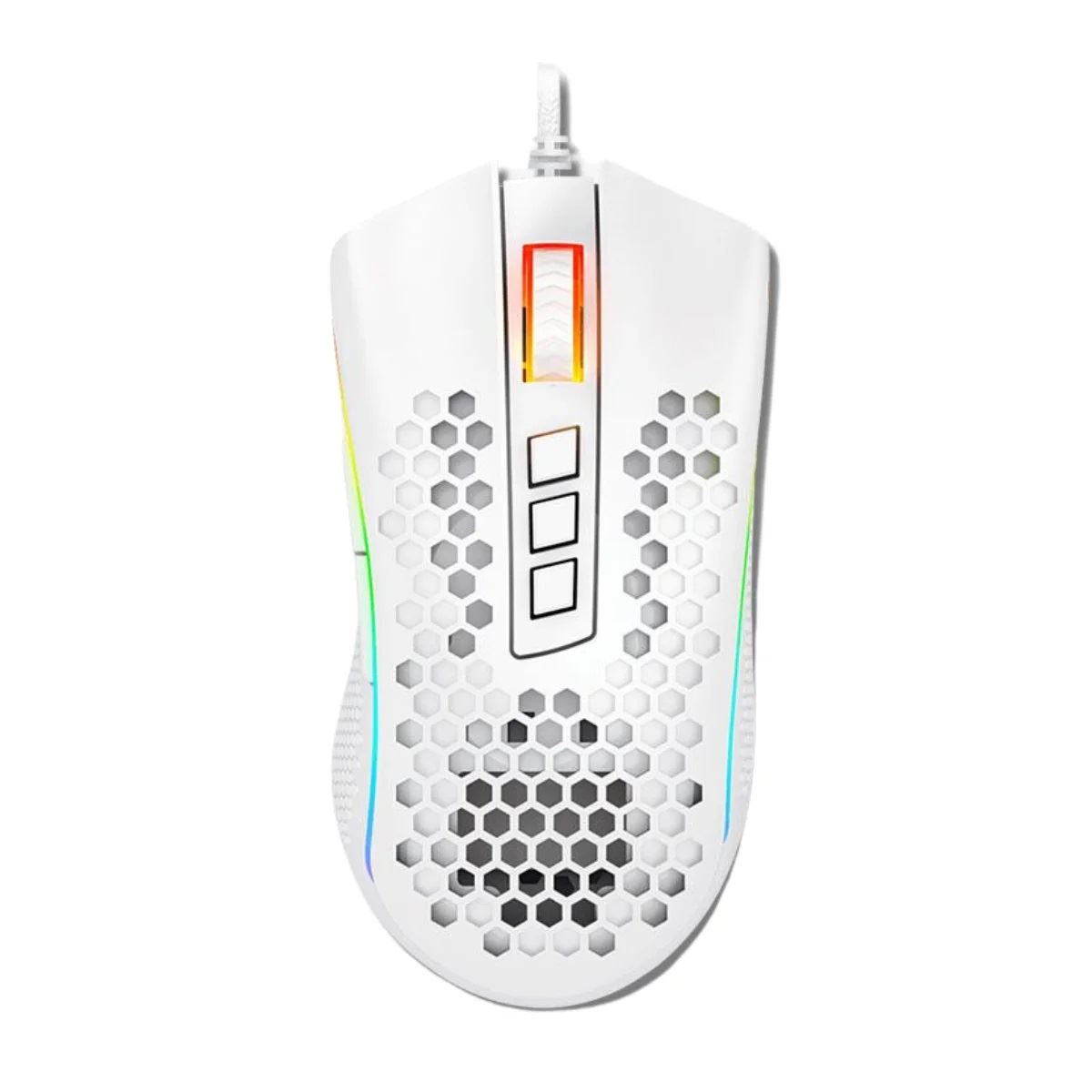 Redragon - Mouse Storm Elite M988W RGB 16000 dpi - Blanco