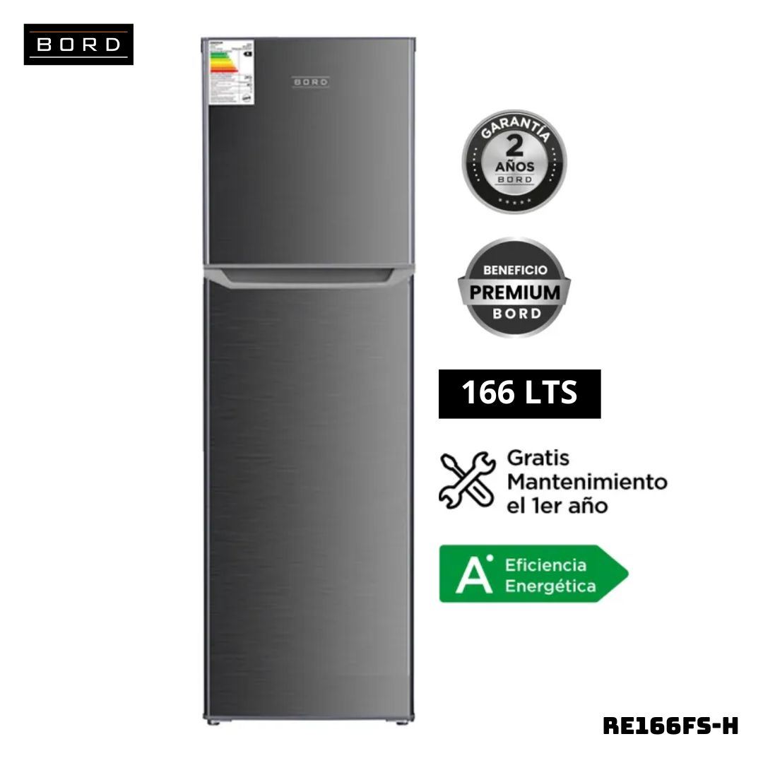 REFRIGERADORA BORD 166 L TOP FREEZER PLATEADO - RE166FS-H
