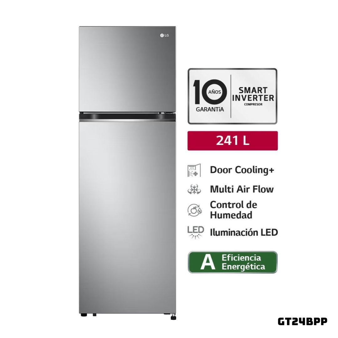 REFRIGERADORA LG 241 L TOP FREEZER PLATEADO - GT24BPP