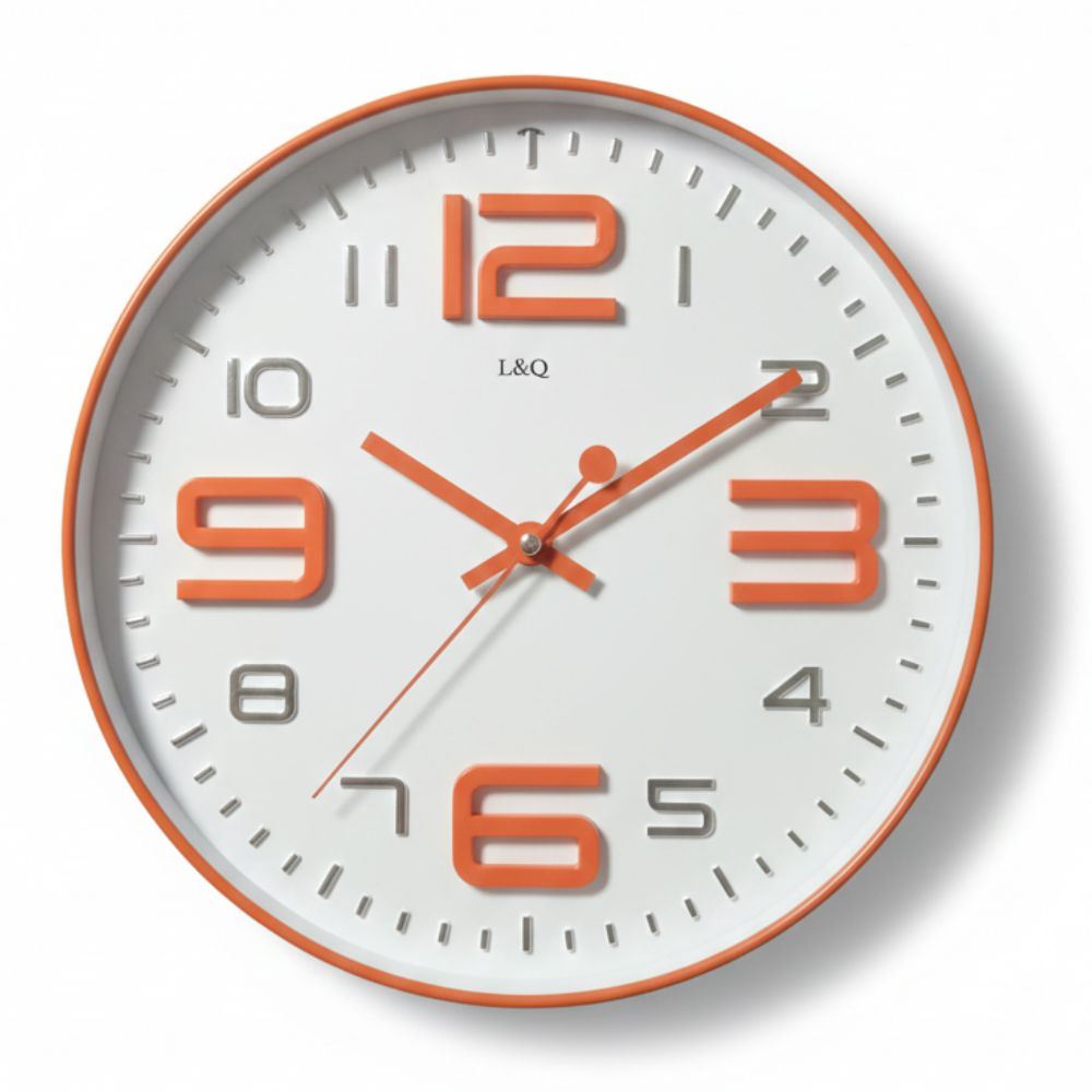 Reloj de Pared Naranja Circular de 30 cm | Decoración Moderna para Hogar u Oficina