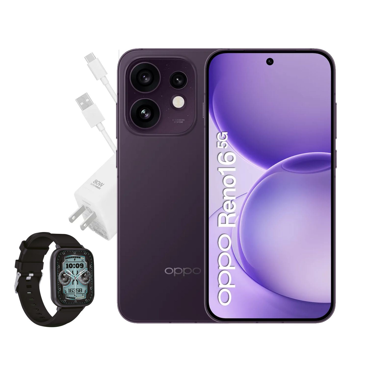 Celular OPPO RENO 16 8GB RAM +256GB  Violeta Crepúsculo.