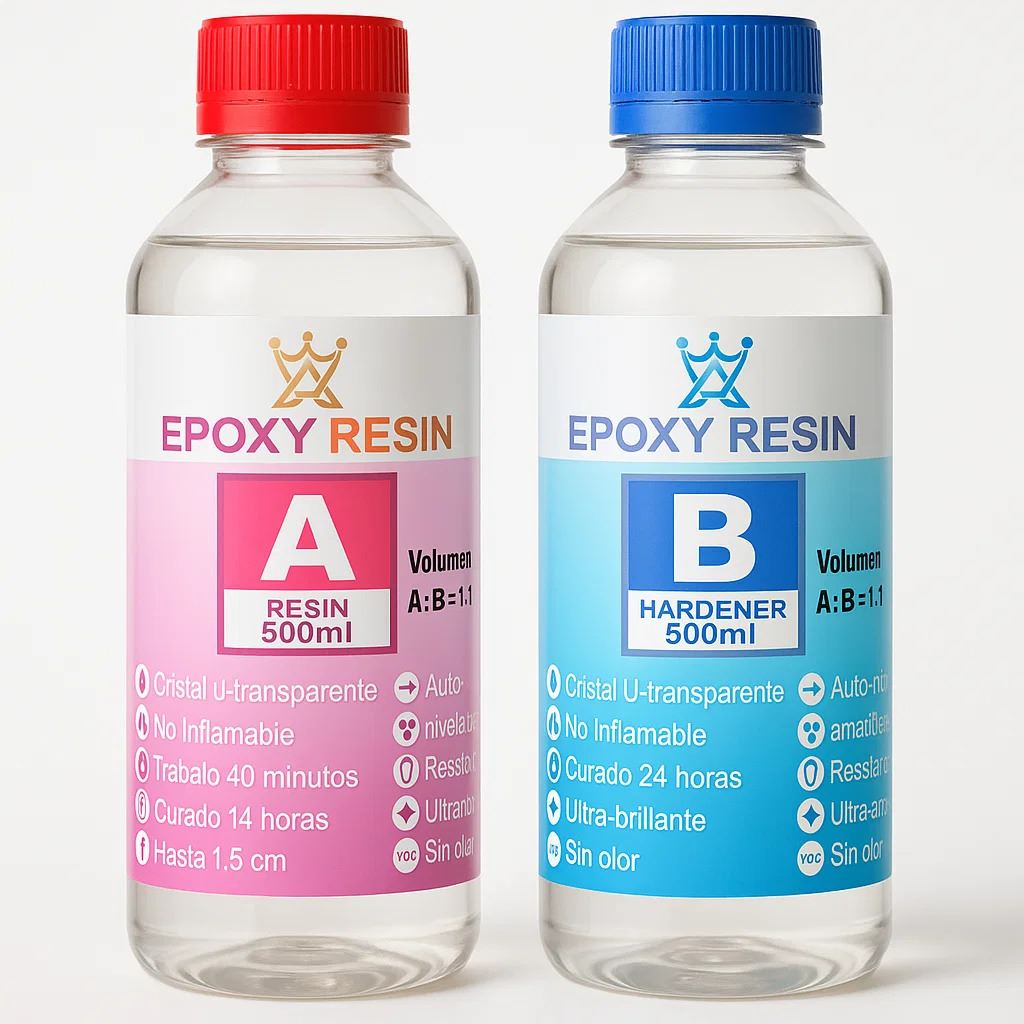 Resina Epoxica 1 Litro 1x1 Transparente De Alto Brillo