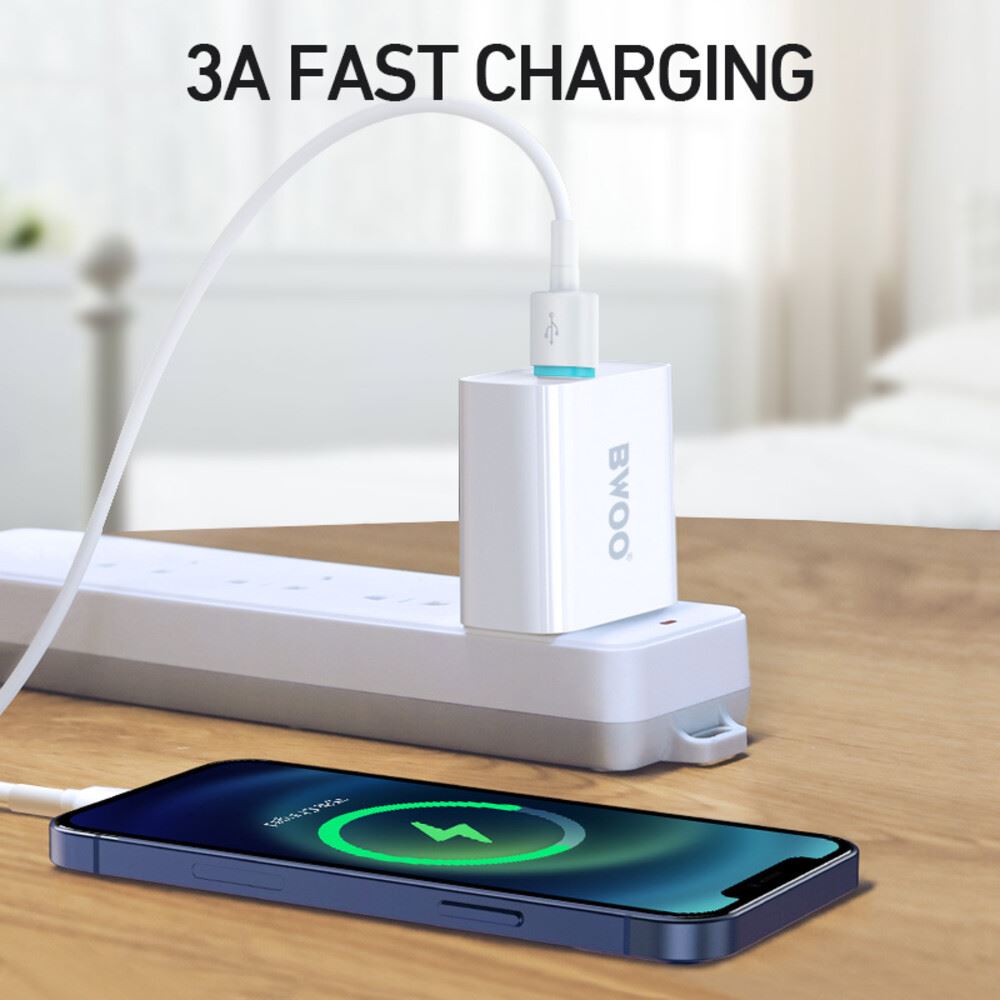 CABLE DE DATOS CARGA RAPIDO USB A LIGHTNING TPE 1MT B0-X175L BWOO