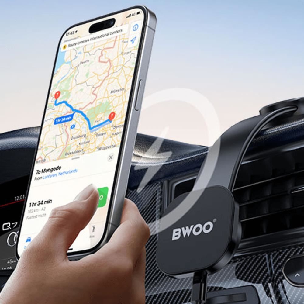 SOPORTE Y CARGADOR INALAMBRICO 15W QI FLEXIBLE MAGNETICA BO-ZJ134 BWOO