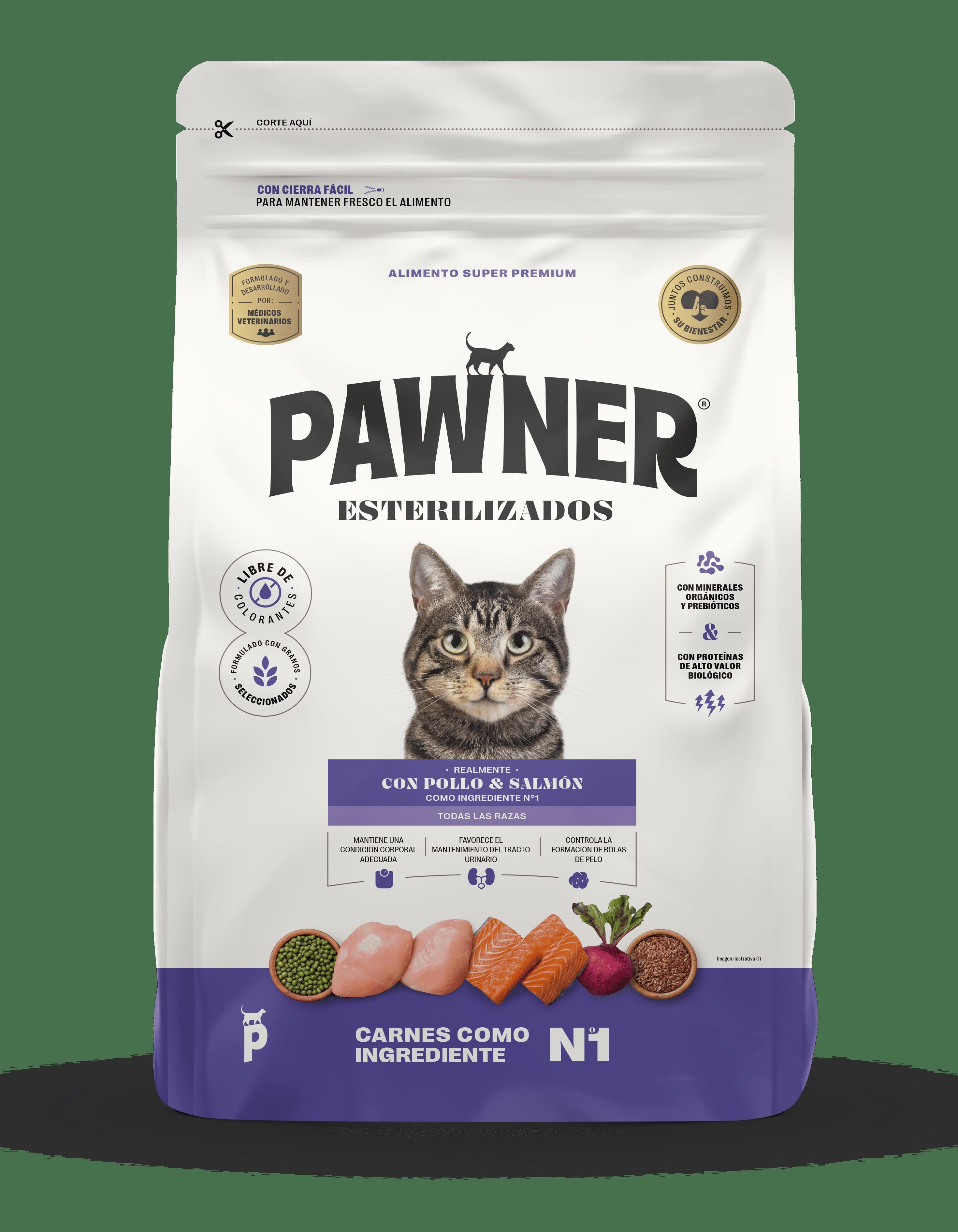PAWNER CAT CON POLLO Y SALMON ESTERILIZADOS AD 8KG