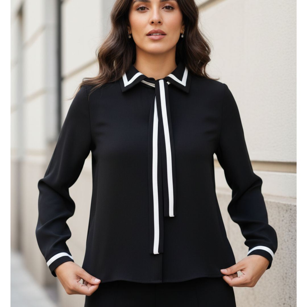 Blusa Elegante para Mujer Color Negro de Diseño Moderno