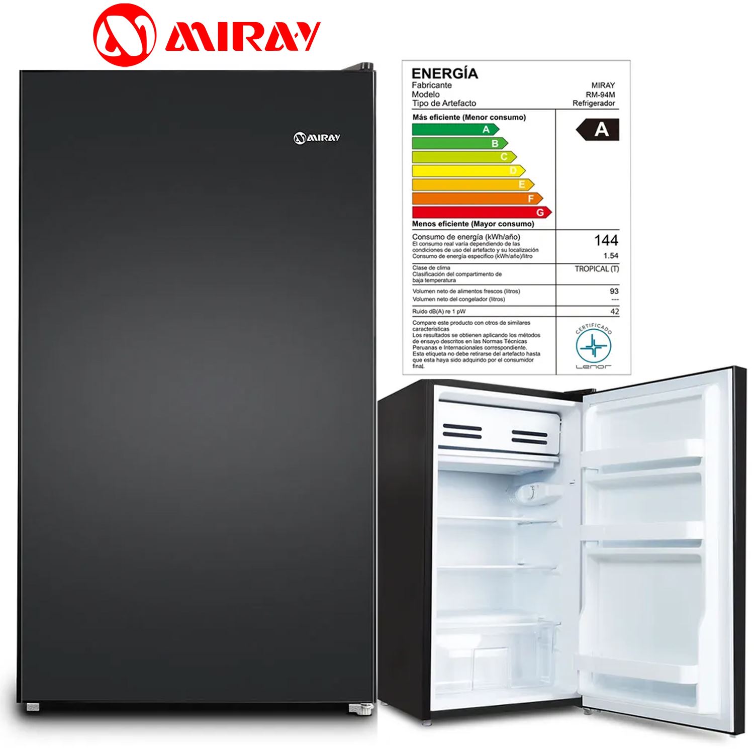 Frigobar-Refrigeradora Miray RM-94M 93 L