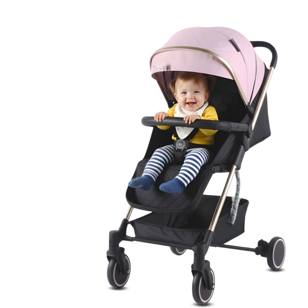 Coche Mecedora Maleta de Lujo «ROCKING PRIME» Rosa