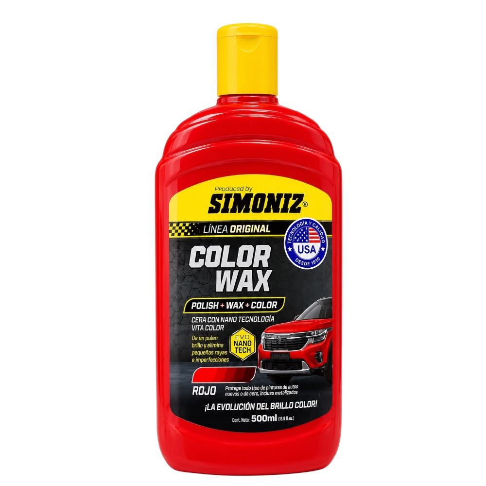 Simoniz Color Wax Cera para Autos Color Rojo 500 ml