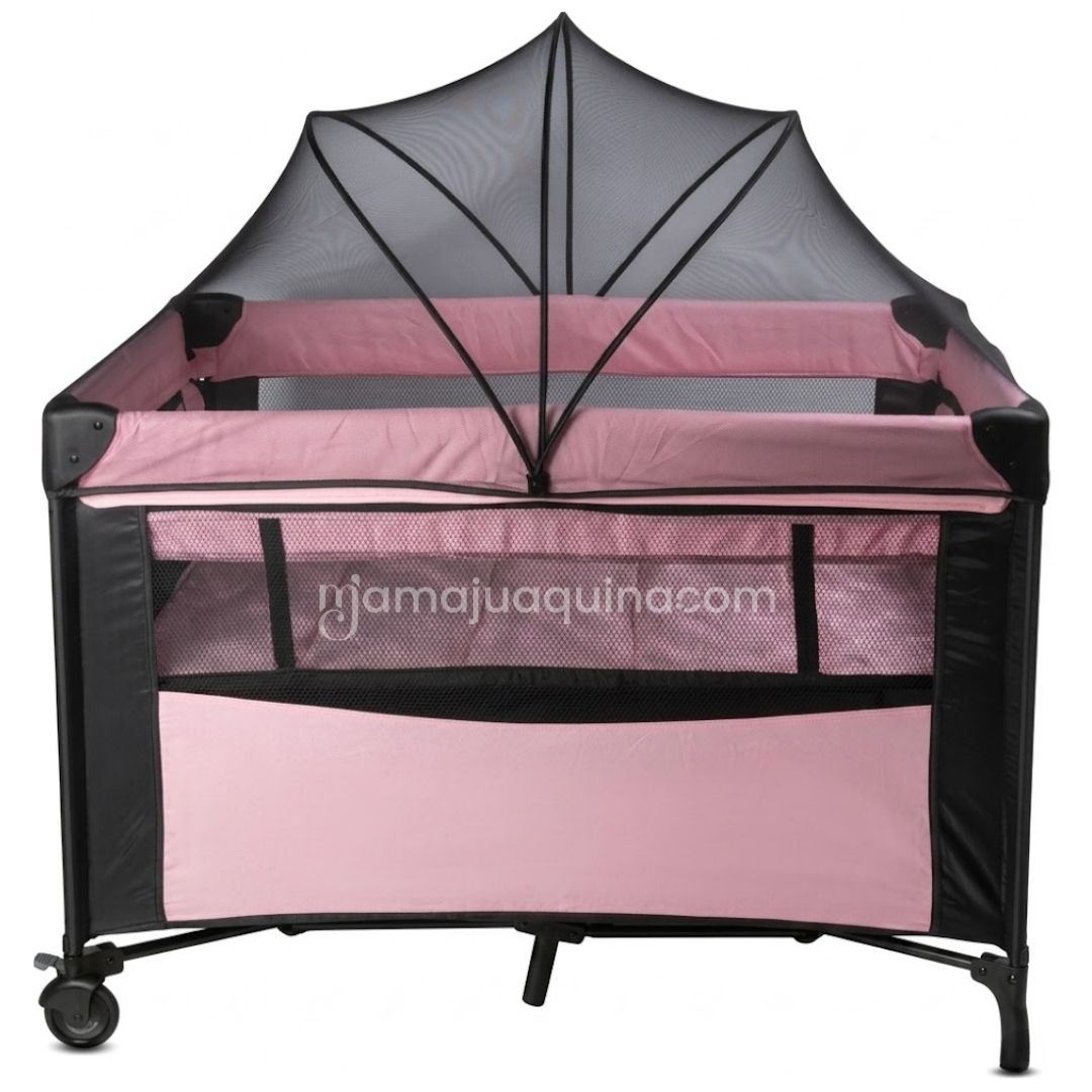 Cuna Corral de Lujo «ROMI» Pink con Colchón