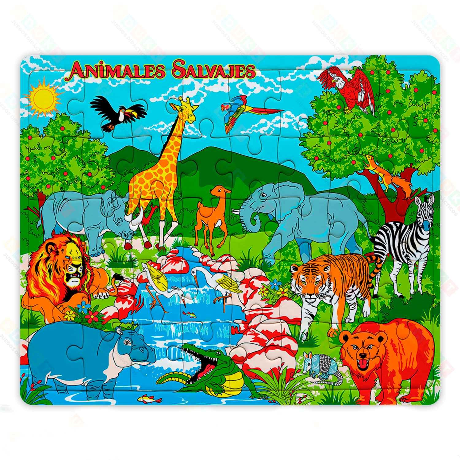 Rompecabezas Educativo Animales Salvajes 100 Piezas EDUKT