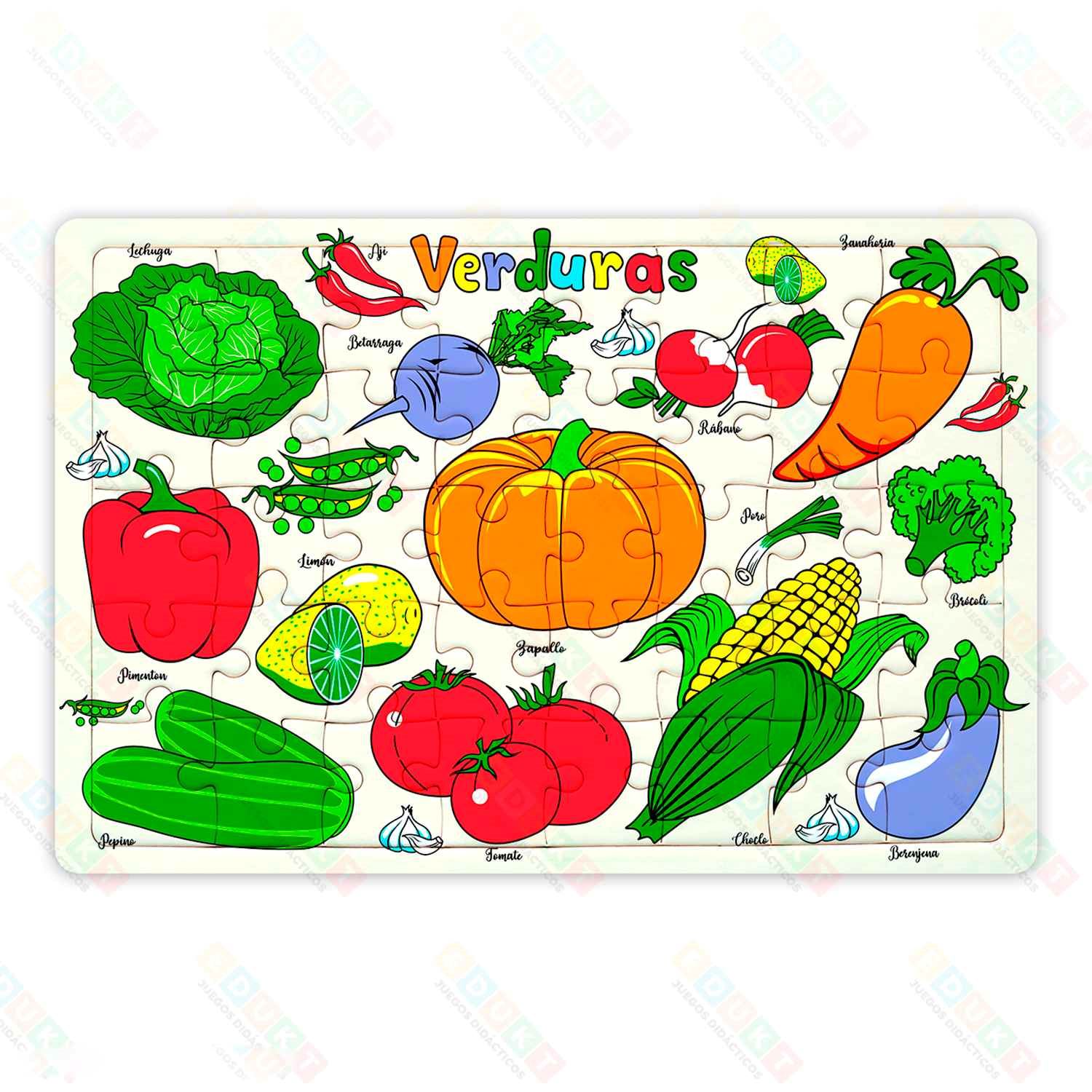 Rompecabezas Educativo Verduras 20 Piezas EDUKT