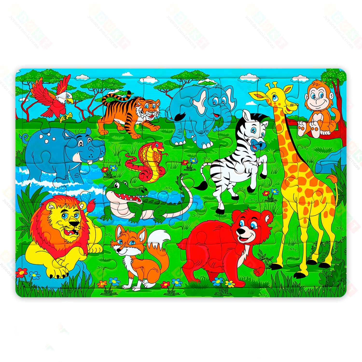 Rompecabezas Educativo Animales de la Jungla 30 Piezas EDUKT