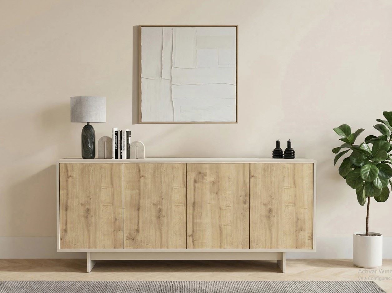 APARADOR RONDALL 4 PUERTAS COLOR ROBLE 180CM