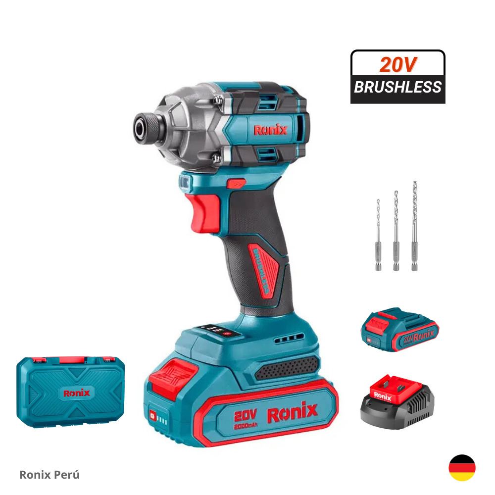 Atornillador De Impacto 1/4″ 20V 2Ah Brushless RONIX 8671 Industrial