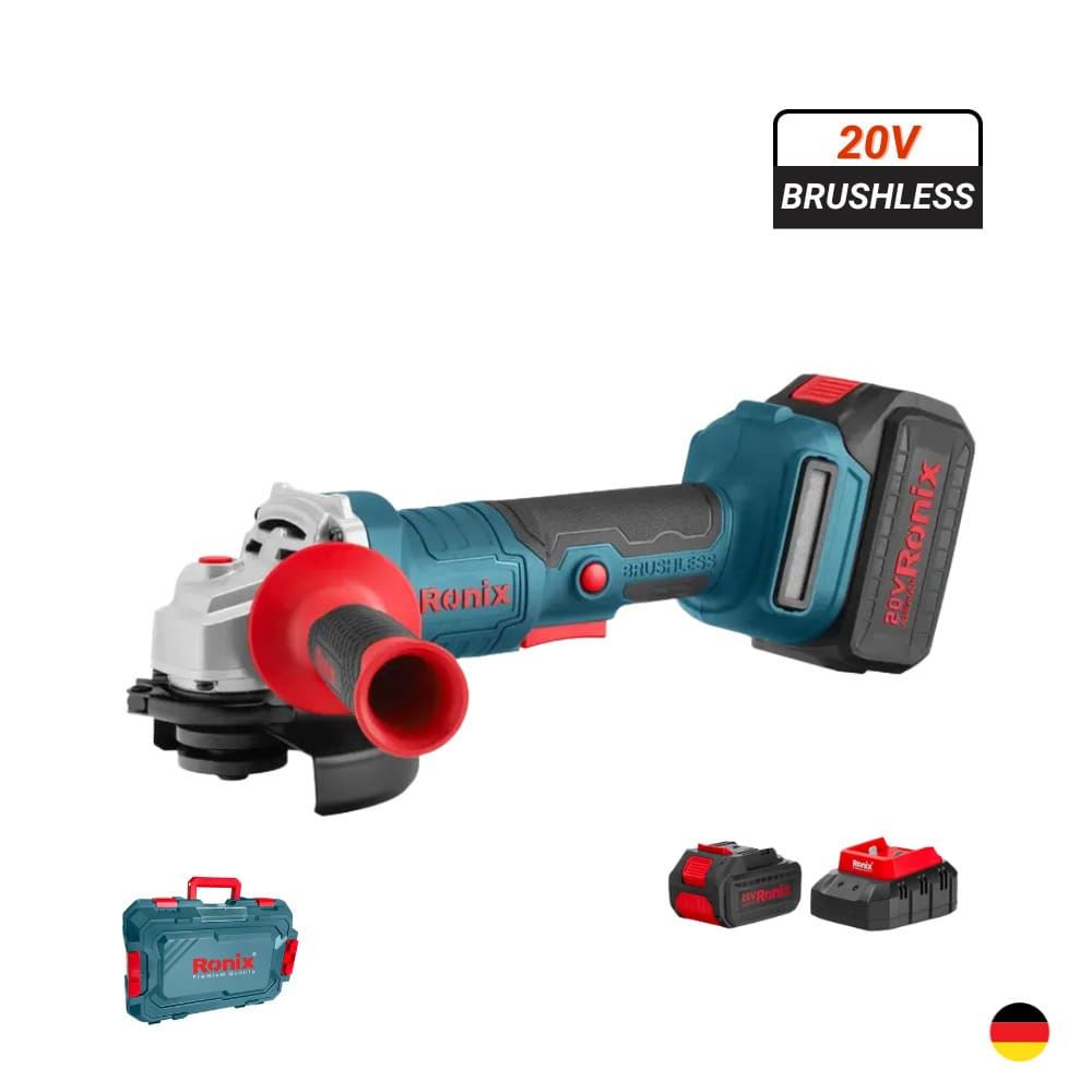 Amoladora Inalámbrica 4.5″ 20V 4Ah Brushless RONIX 8657 Industrial