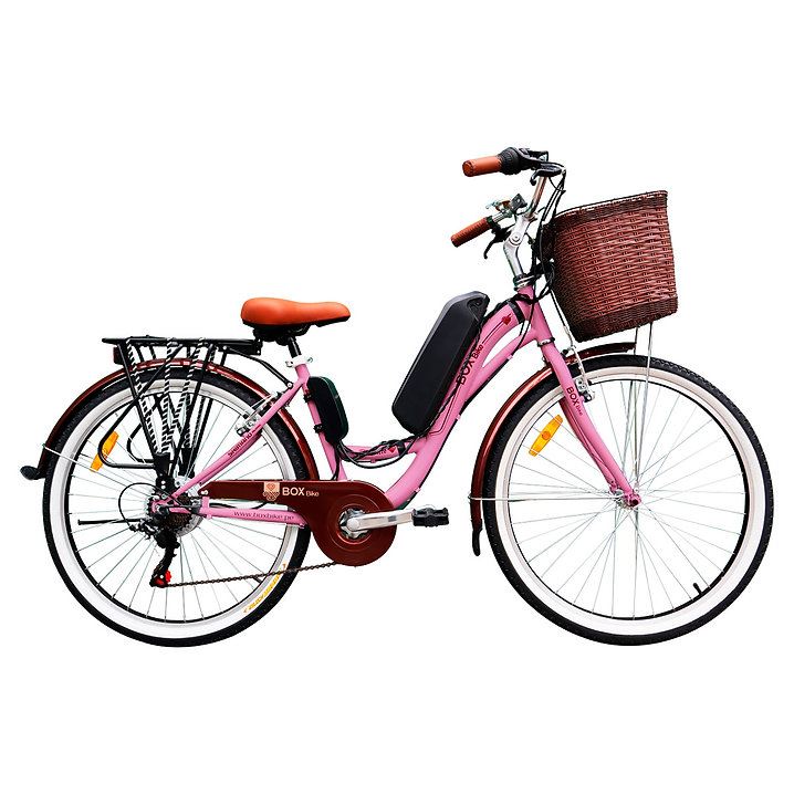 Bicicleta Eléctrica Vintage Aro 26 - Rosada - electrica_R