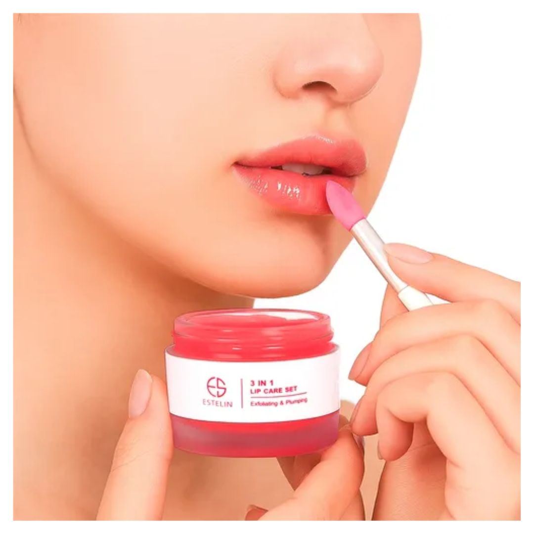 Mascarilla Labial Estelin Cherry con Exfoliante mas balsamo y vitamina C